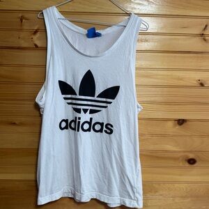 Adidas Vintage White Tank Top Large